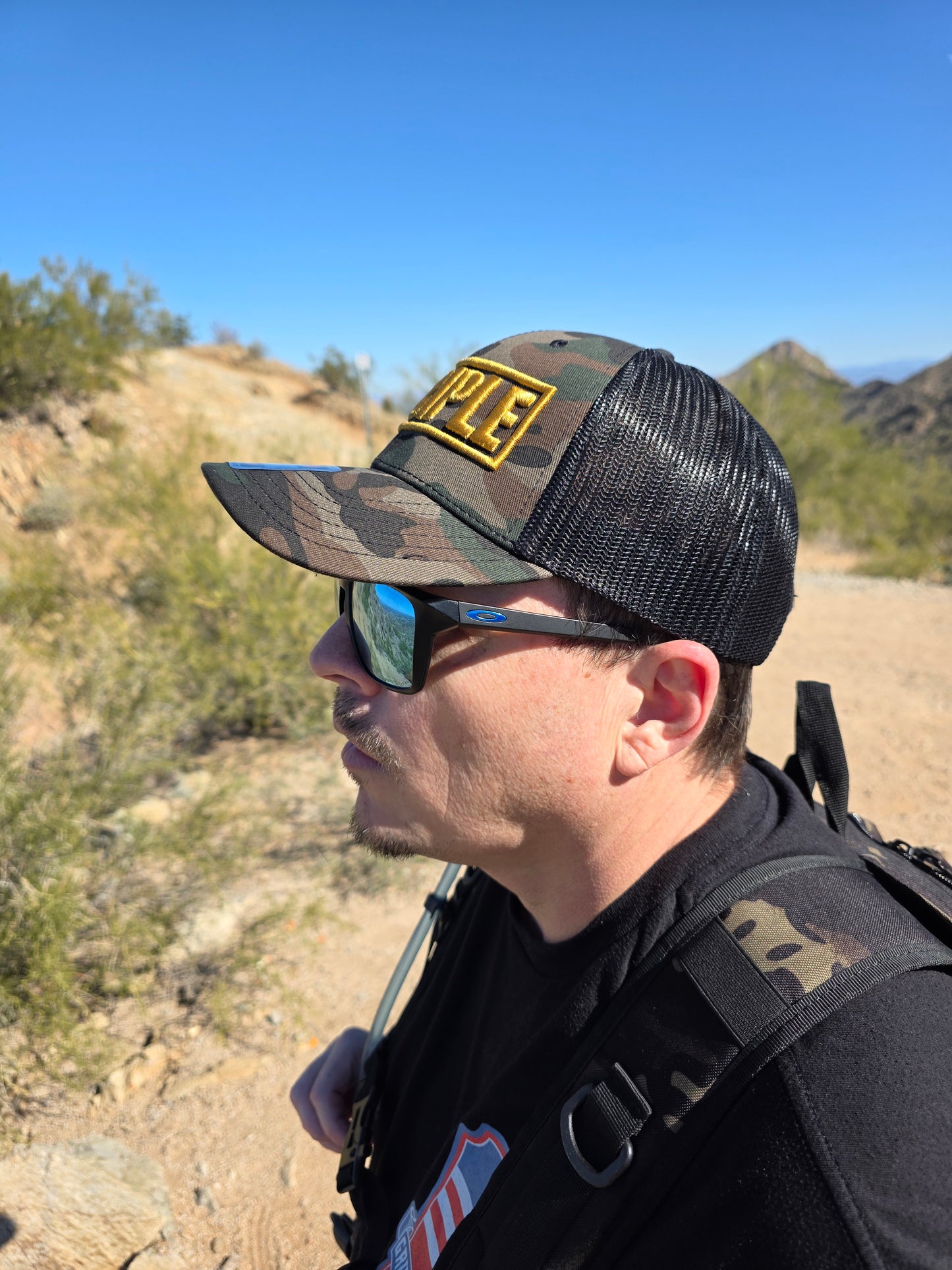 Disciple Camo Trucker Hat | Gold 3D Puff Embroidery | Christian Hat | Based Faith